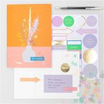 Diy personnaliser sa carte florale - vase et fleurs orange