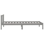 vidaXL Cadre de lit Gris Bois de pin massif 100x200 cm