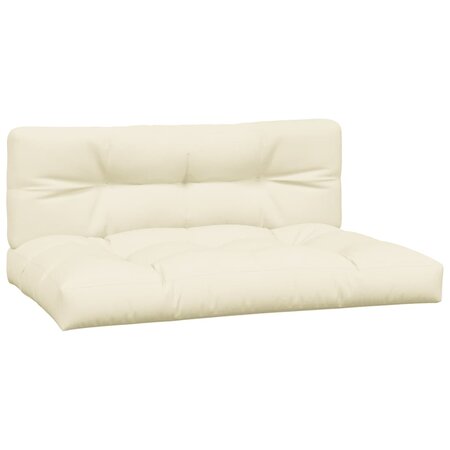 vidaXL Coussins de palette 2 Pièces crème tissu