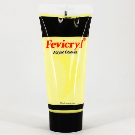 Peinture acrylique en tube jaune citron pastel 200ml - amt