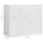 vidaXL Buffet Blanc brillant 88x30x70 cm Aggloméré