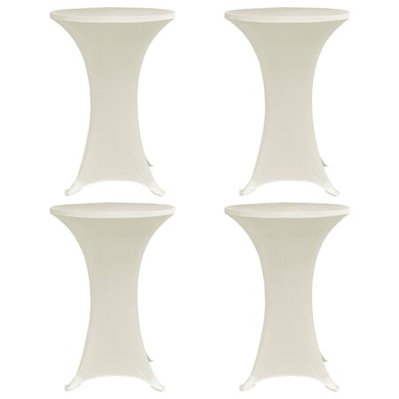 vidaXL Housses élastiques de table Ø 80 cm Crème 4 Pièces