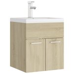 vidaXL Armoire d'évier avec lavabo intégré Chêne sonoma Aggloméré