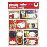 8 étiquettes cadeaux autocollantes - Forêt de Noël
