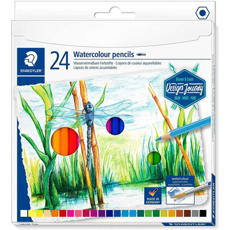 Boîte de 24 crayons de couleur aquarellable - assortis - staedtler 146 10c