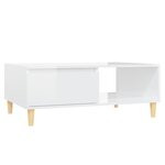 vidaXL Table basse Blanc brillant 90x60x35 cm Aggloméré