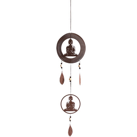 Mobile bouddha en métal rouillé
