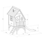 Sunny maison pour enfants cabin xl avec toboggan c050.004.00