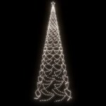 vidaXL Arbre de Noël avec poteau en métal 1400 LED blanches froides 5m