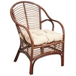 Fauteuil en rotin marron louis