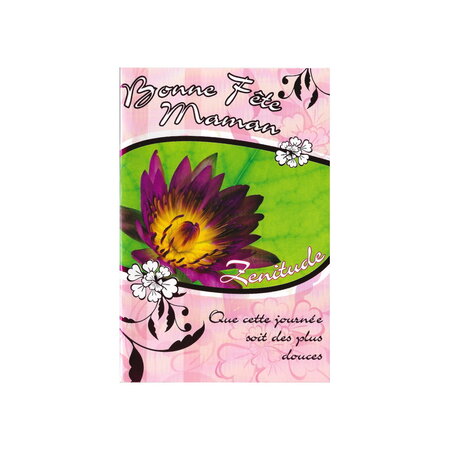 Carte de voeux - bonne fête maman - modèle : zénitude rose