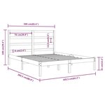 vidaXL Cadre de lit Marron miel Bois de pin massif 160x200 cm