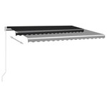 vidaXL Auvent automatique et capteur de vent LED 4 5x3 5 m Anthracite