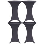 vidaXL Housses de table extensible 4 Pièces 80 cm Anthracite