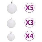 vidaXL Arbre de Noël artificiel pré-éclairé et boules blanc 120 cm PVC