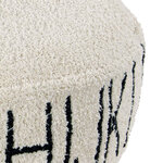 Pouf beige et noir alphabet 20 x 70 x 70 cm