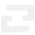 vidaXL Meuble TV mural Blanc brillant Bois d'ingénierie