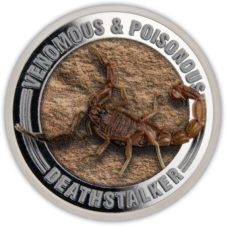 Pièce de monnaie en Argent 1 Dollar g 15.57 (1/2 oz) Millésime 2022 Venomous and Poisonous DEATHSTALKER