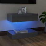vidaXL Meuble TV avec lumières LED gris brillant 60x35 cm