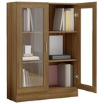 vidaXL Armoire à vitrine Chêne marron 82 5x30 5x115cmBois d'ingénierie