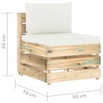 vidaXL Salon de jardin 6 Pièces avec coussins Bois imprégné de vert