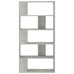 vidaXL Bibliothèque/Séparateur de pièce Gris béton 80x24x159 cm