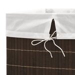 vidaXL Panier à linge rectangulaire Bambou Marron foncé