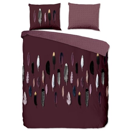 Good Morning Housse de couette FEATHERS 135x200 cm Bordeaux