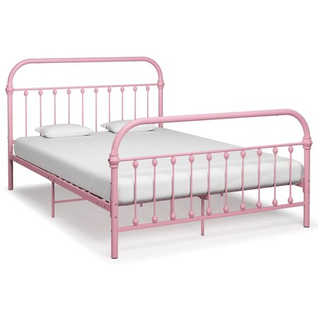 vidaXL Cadre de lit Rose Métal 120 x 200 cm
