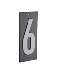 THIRARD - Plaque de signalisation 6  marquage blanc sur fond noir  panneau ABS à visser  56x120mm