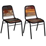 vidaXL Chaises à manger lot de 2 bois de récupération solide