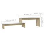 vidaXL Meuble TV Blanc et chêne sonoma 180x30x43 cm Aggloméré
