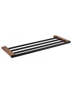 Etagère, tablette porte-serviettes GALLA en laiton noir et doré 60 x20 x2 cm
