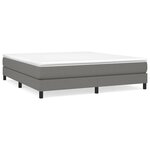 vidaXL Lit à sommier tapissier avec matelas Gris foncé 180x200cm Tissu