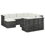 vidaXL Salon palette de jardin 10 Pièces avec coussins Bois de pin massif