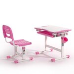 Vipack Bureau réglable enfant Comfortline 201 et chaise Rose et blanc