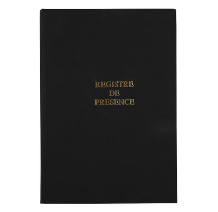 Registre 297x210 Présence Aux Délibérations Du Conseil 100 Pages - Noir Toilé - Exacompta