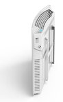 Radiateur électrique fixe 1400w à inertie sèche en céramique horizontal blanc curvinho-mazda - thermostat programmable - façade incurvée