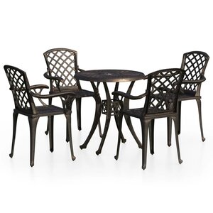 vidaXL Ensemble de bistro 5 Pièces Aluminium coulé Bronze