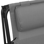 vidaXL Chaises pliables de terrasse 2 Pièces Textilène Gris
