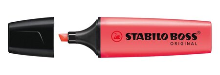Surligneur boss original rechargeable pte biseautée 2-5 mm rouge stabilo