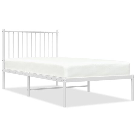 vidaXL Cadre de lit métal avec tête de lit blanc 90x190 cm