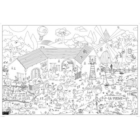 Coloriage géant pour enfants la ferme 80 x120 cm