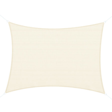 Voile d'ombrage rectangulaire 4 x 6 m toile solaire taud de soleil crème