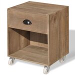 vidaXL Table de chevet Bois massif marron
