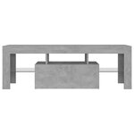 vidaXL Meuble TV avec lumières LED gris béton 120x35x40 cm