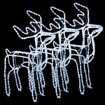 vidaXL Rennes de Noël 3 Pièces Blanc froid 76x42x87 cm