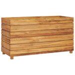 vidaXL Lit surélevé 100x40x55 cm Bois massif de teck et acier