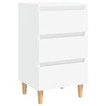 vidaXL Tables de chevet avec pieds en bois 2 Pièces Blanc 40x35x69 cm