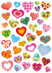 Gommettes coeurs de 1 5 à 4 5 cm 74 pièces